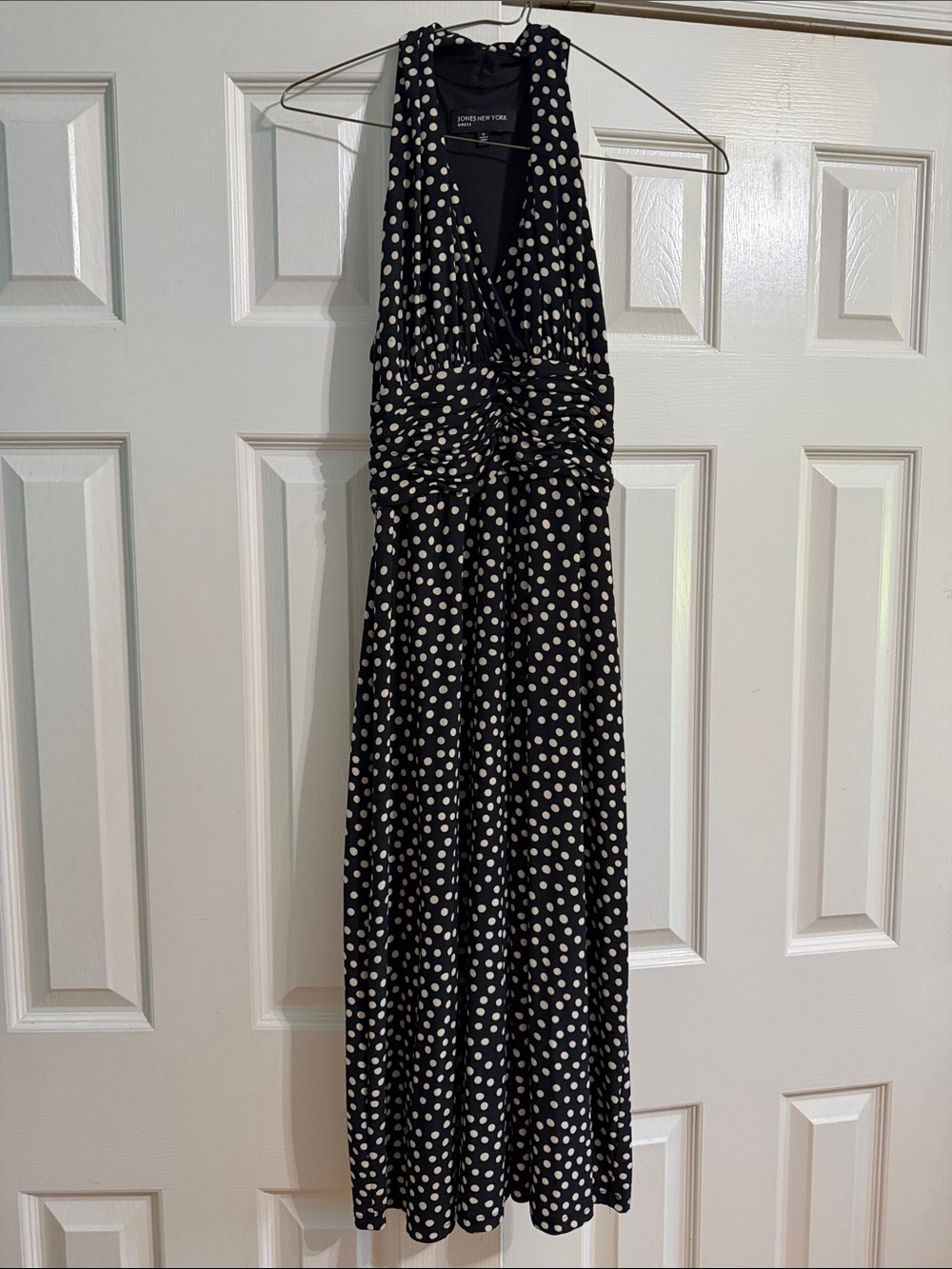 Jones New York Black and White Polka Dot Maxi Dress